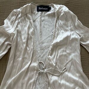 Réalisation Par Bianca Silk Wrap Blouse